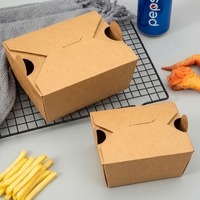 Caja para Pollo Frito RTS Kraft, Caja para Llevar con Logotipo Personalizado, Resistente al Aceite, para Empacar Bocadillos de Barbacoa, Caja de Papel