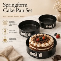 Moules à gâteaux antiadhésifs en acier au carbone de forme ronde, 3 pièces