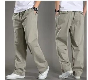 Pantalon cargo décontracté mince pour hommes Pantalon long à taille élastique pour hommes Pantalon extensible - Product Image 3