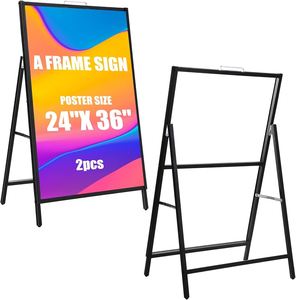 取り外し可能折りたたみ式カスタマイズAフレーム金属ポスタースタンド防水屋内/屋外ディスプレイラックプロモーション歩道 - Product Image 2