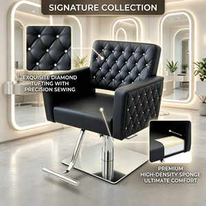 <span class=keywords><strong>Chaise</strong></span> de coiffeur hydraulique pivotante à 360 degrés, noire avec <span class=keywords><strong>strass</strong></span>, pour salon de beauté - Product Image 5