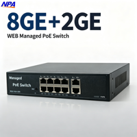 Ethernet Web Managed 8 Port Gigabit PoE 2 Uplink Poe Switches 120W IEEE802.3af/at Network Switch QoS untuk Kamera IP WiFi 3328GE