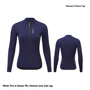 Women's Full Zip Fleece Lined Cycling Jersey Solid Color Thermal Warm Long Sleeve Top for Cold Weather <b>Road</b> MTB Outdoor Cycling - Product Image 3