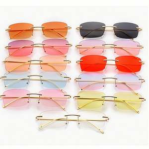 Style estival 2021, lunettes de soleil rétro pour femmes, dégradé de couleurs, UV400, lunettes de soleil carrées sans monture pour femmes - Product Image 6