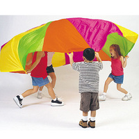 Parachute de jeu arc-en-ciel pour enfants, haute qualité, durable, 6ft, 12ft, 16ft, 19ft, 22ft, pour jeux d'équipe en extérieur, 8 poignées, polyester 210T