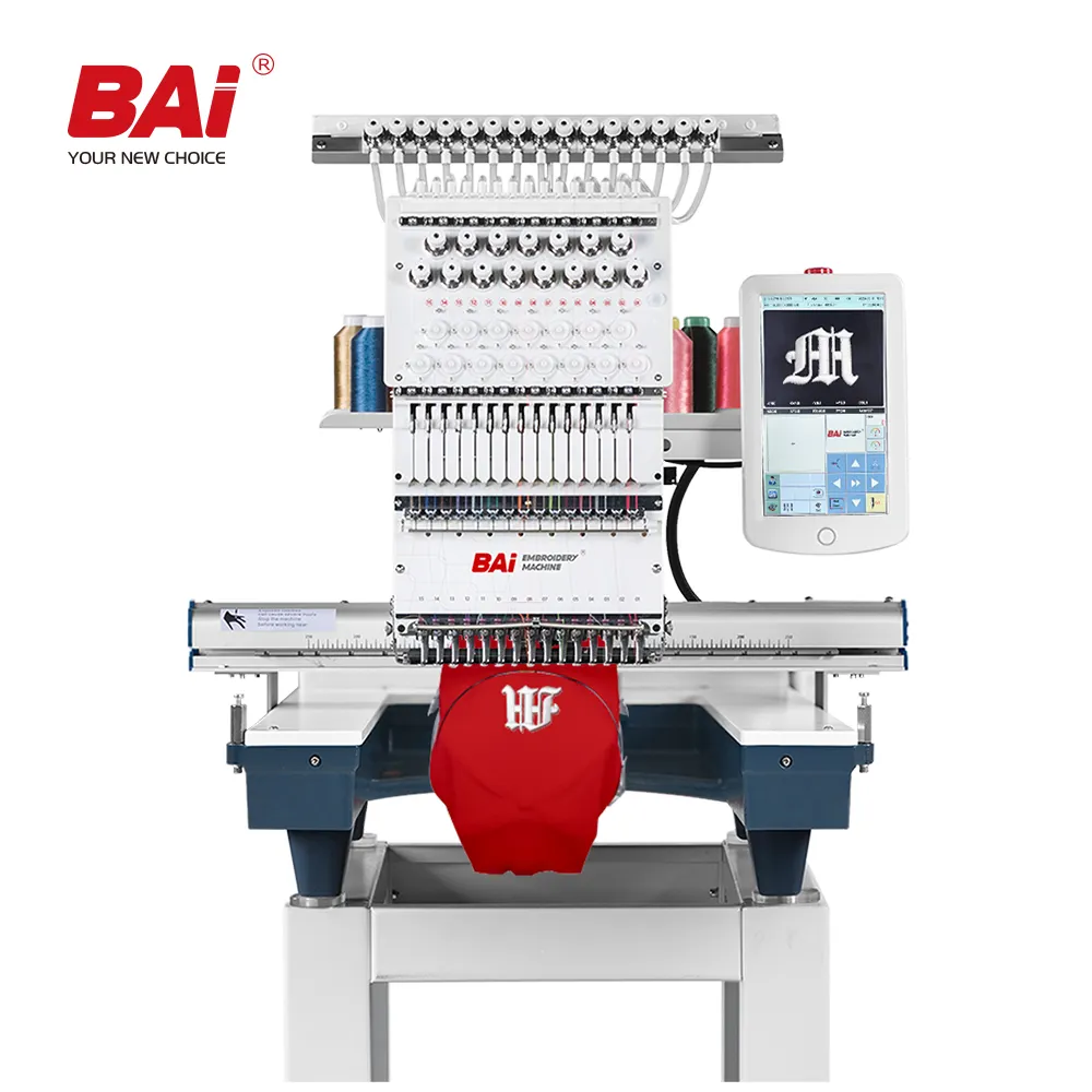 BAI home single head ultimo prezzo della macchina da ricamo 3D computerizzata con cappuccio automatico per computer