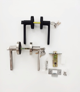 Custom logo Interior Privacy Passage Lever <strong>Door</strong> Handle Aluminum Alloy Round Entry Front <strong>Door</strong> Lock with 3 Iron Keys - Product Image 2