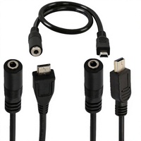 Câble adaptateur DC 35 mm femelle vers Micro USB/Micro 5 broches mâle pour microphone/écouteur et audio de smartphone