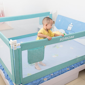 Barrière <span class=keywords><strong>de</strong></span> <span class=keywords><strong>lit</strong></span> bébé anti-chute réglable en hauteur, pliable, en acier inoxydable pour chambre et salon - Product Image 3