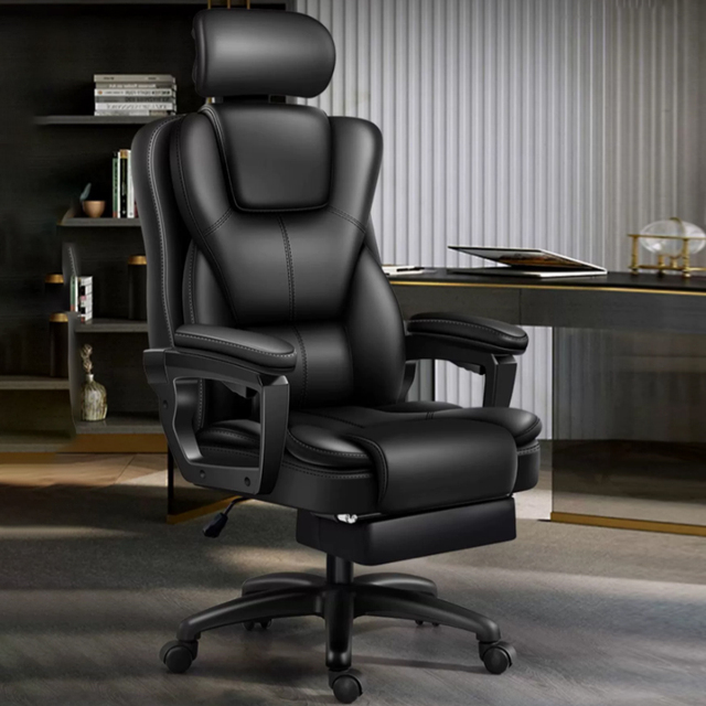 Modern Ergonomic Executive Office Chair Comfortable Adjustable Rolling Swivel with Synthetic Leather for Office Use