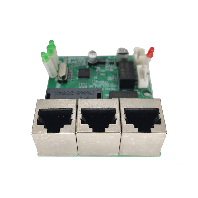 3 Ports Ethernet Switch PCB Reverse Power Supply RPOE POE Switch PCBA