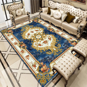 Tapis de luxe 3D imprimé en fausse laine épaisse style persan et tapis médaillon pour salon - Meilleure vente 0069 - Product Image 4