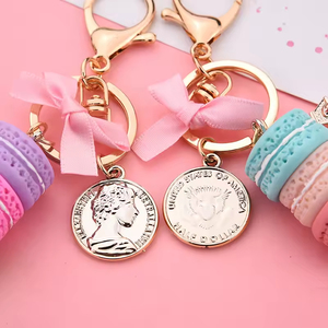 Nouveau Porte-clés Gâteau Macaron avec Tour Eiffel, Accessoire de Mode pour Clés de Voiture et Breloque de Sac pour Femme, Bijou Cadeau - Product Image 3