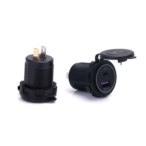 Abilkeen không thấm nước IP65 12V-24V sạc nhanh QC3.0 + Loại C với LED vòng ánh sáng USB phí xe hơi cho xe hơi và xe máy - Product Image 4