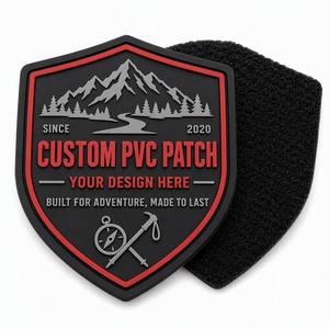 Patchs en PVC 3D personnalisés avec logo en relief souple pour vêtements, avec <span class=keywords><strong>velcro</strong></span> - Product Image 1