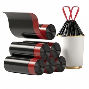 OEM tùy chỉnh HDPE <span class=keywords><strong>LDPE</strong></span> nhựa vệ sinh xử lý dây kéo túi rác trên cuộn 19x21 túi rác để sử dụng nhà - Product Image 5