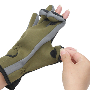 Gants de pêche imperméables en néoprène multi-usages à trois doigts pour le froid, avec fermeture réglable au poignet - Product Image 2