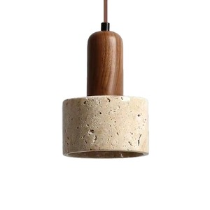Lámpara Colgante de Piedra Natural, Travertino Amarillo, Redonda, E26, de Una Sola Cabeza, para Hoteles y Casas de Huéspedes - Product Image 4