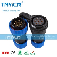 Bande d'éclairage extérieur Led Power Docking Plug Butt SD28 SP28 7Pin Male Female Cable Low Voltage Waterproof Connector