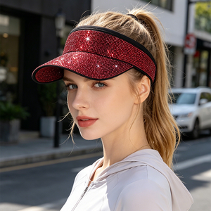 Casquette Pare-Soleil Luxe 2026 Ornée de Strass pour <span class=keywords><strong>Femme</strong></span>, Protection UV, Chapeau de Plage, Sports d'Été en Plein Air - Product Image 1