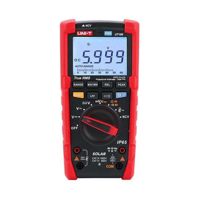 UNI-T UT196 True RMS Solar Digital Multimeter for Solar Power System Maintenance