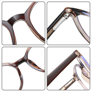 แว่นตาป้องกันแสงสีฟ้า รุ่น 87215 กรอบทรงกลม TR90 อะซิเตท แบบเต็มกรอบ สีสันตัดกัน สำหรับใช้ในชีวิตประจำวัน - Product Image 4