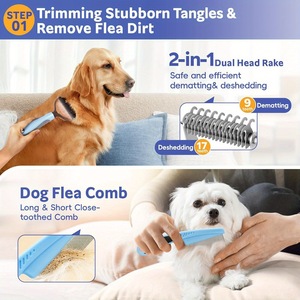 Set di 12 Pezzi Lusso Cartoon in Metallo <span class=keywords><strong>per</strong></span> la Rimozione dei Peli di Animali Domestici, Districante e Massaggiante, Include Tagliaunghie e Spazzole <span class=keywords><strong>per</strong></span> Gatti e <span class=keywords><strong>Cani</strong></span> - Product Image 3