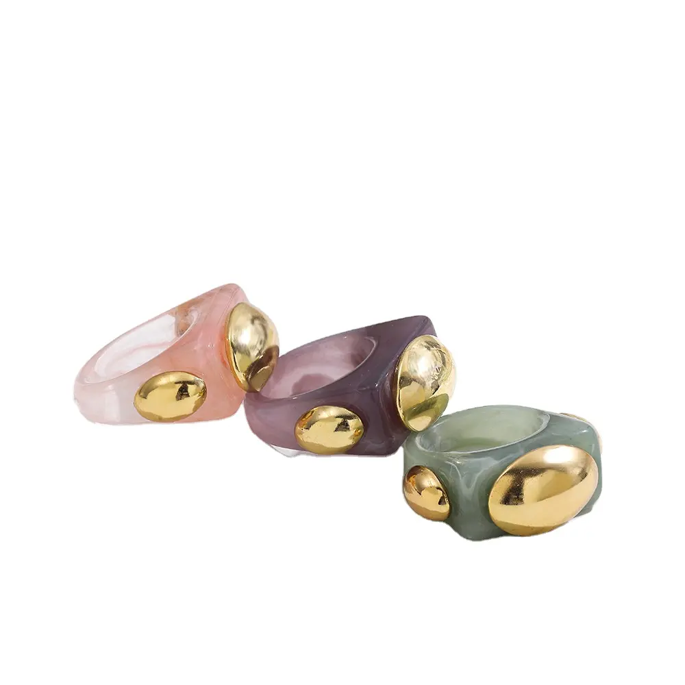 도매 2022 인기있는 여성 네온 반지 고품질 맞춤 기하학 수지 반지 뜨거운 판매 페르시 반지