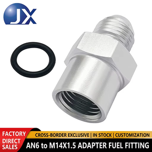 อะแดปเตอร์เกลียวอะลูมิเนียม 6061-T6 แบบ AN6 ตัวผู้ ต่อกับ M14X1.5 ตัวเมีย, ข้อต่อลดขนาดท่อน้ำมันเชื้อเพลิงแบบหกเหลี่ยม ผลิตด้วยเครื่อง CNC สำหรับการดัดแปลงรถยนต์ - Product Image 4