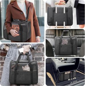Luxury <b>PET</b> Soft-Sided Portable Dog Travel Bags-Airline Approved Eco-Friendly Nylon Zipper Folding <b>Backpack</b> 10kg Capacity - Product Image 3