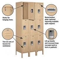 STORION 9 Casiers métalliques de qualité commerciale, 3 colonnes, 9 compartiments, construction entièrement métallique, écologique, armoire durable