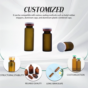 Frasco de Vidrio Cilíndrico de 10 ml a Precio Económico, Frasco de Inyección Cosmética Personalizado, Máquina de Llenado de Frascos, Tapón de Goma de 30 ml para Inyectables - Product Image 3