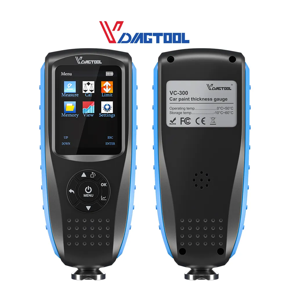 VDIAGTOOL VC300 Autofarbbeschichtungs-Test für Auto Digital-LCD-Hintergrundbeleuchtungs-Display-Schichtgetester Messer Fe/nFe