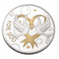 Pièce de monnaie de mariage personnalisable en métal plaqué or de haute qualité, conception gratuite, prix bas, logo 3D émaillé double face pour couples