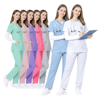 Ensemble d'uniformes médicaux T65C35 résistants au chlore pour infirmières, tenue de travail médicale pour médecins, hôpitaux et cliniques avec poches, OEM