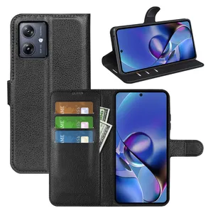 Factory Price Phone Accessories Supplier Stylish Pu Leather Wallet Case With Card Slots For Moto G54 G84 Flip Cover