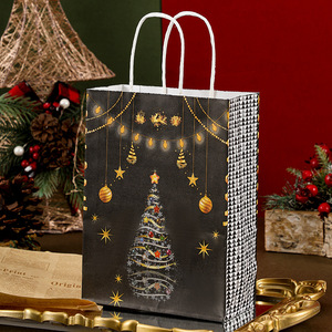 Bolsa de Navidad Kraft Bolsa de regalo Asas Bolsa de papel para Navidad - Product Image 3
