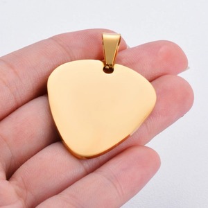 Pendentif Collier en Acier Inoxydable Vierge à Estamper, 4 Couleurs, Forme Plectre de Guitare, Bijoux Unisexe en Gros - Product Image 4