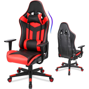 Silla Gamer Giratoria Roja Más Vendida, Silla de Oficina para Videojuegos, Soporta 400 Libras, Silla para Adultos con Respaldo Alto y Reposapiés - Product Image 1