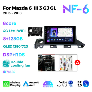 NaviFly NF nuovissimo schermo qled video per auto Androidcar per <span class=keywords><strong>Mazda</strong></span> 6 III 3 GJ GL 2015-2018 con chip BT5.0 auto Android - Product Image 4