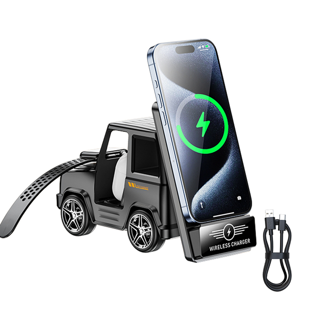 Factory Wholesale 10W 3-in-1 Wireless Charger Station for Smartphone Earphone Smart Watch-Fast Charging Waterproof Portable Desk