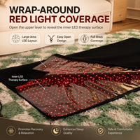 Selimut Terapi Cahaya Merah GLPE Terbaru 2660 LED 660nm 850nm, Selimut Inframerah LED Seluruh Tubuh 2M, Untuk Penggunaan di Rumah, Pemulihan, ODM