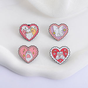 Dibujos animados gato pata corazón esmalte pines lindo Animal gatito garra <span class=keywords><strong>huella</strong></span> gato amantes broches solapa insignia joyería regalos para amigos - Product Image 3