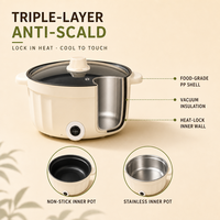 Casserole électrique Great Bear 4L pour usage domestique, facile à utiliser, 1000W, cuisson rapide, antiadhésive, avec cuiseur vapeur