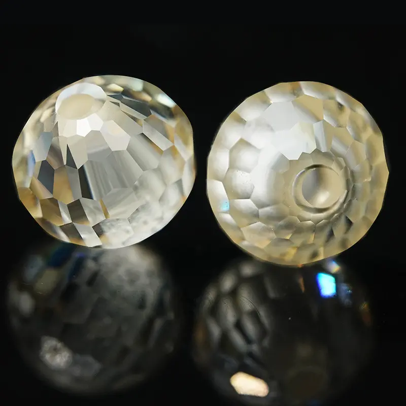 2023 nouveauté personnaliser grand trou clair blanc jaune bleu noir perles de diamant énorme boule ronde à facettes perles de moissanite en vrac