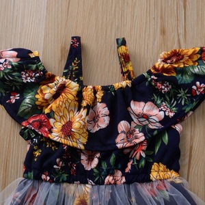 Robe de soirée en satin à bretelles croisées et dentelle, motif floral, pour filles - Vente en gros - Product Image 2