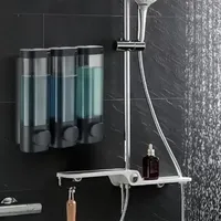 Distributeur mural triple 300 ml*3 pour shampoing, après-shampoing, savon et gel douche – Écologique, design moderne pour la maison, la cuisine et l'hôtel