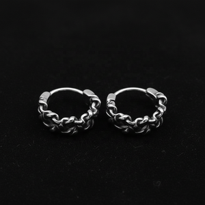 Pendientes de Aro Huggie Personalizados para Hombre, Acero Inoxidable 316L, Impermeables, Hipoalergénicos, Cadena Cubana, Estilo Vintage Industrial Punk, Regalo - Product Image 1