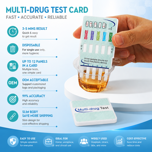 Kit de Prueba Rápida de Detección de Drogas en Orina Clia Wavied de 6 y 12 Paneles, COC/MET/MTD/AMP/BZO/COT/THC - Product Image 6