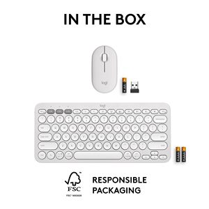 Logitech Pebble 2 Combo Originale Kit Tastiera e Mouse Wireless 2.4GHz Compatto Sottile Silenzioso per Windows Multi-Sistema Ufficio - Product Image 6